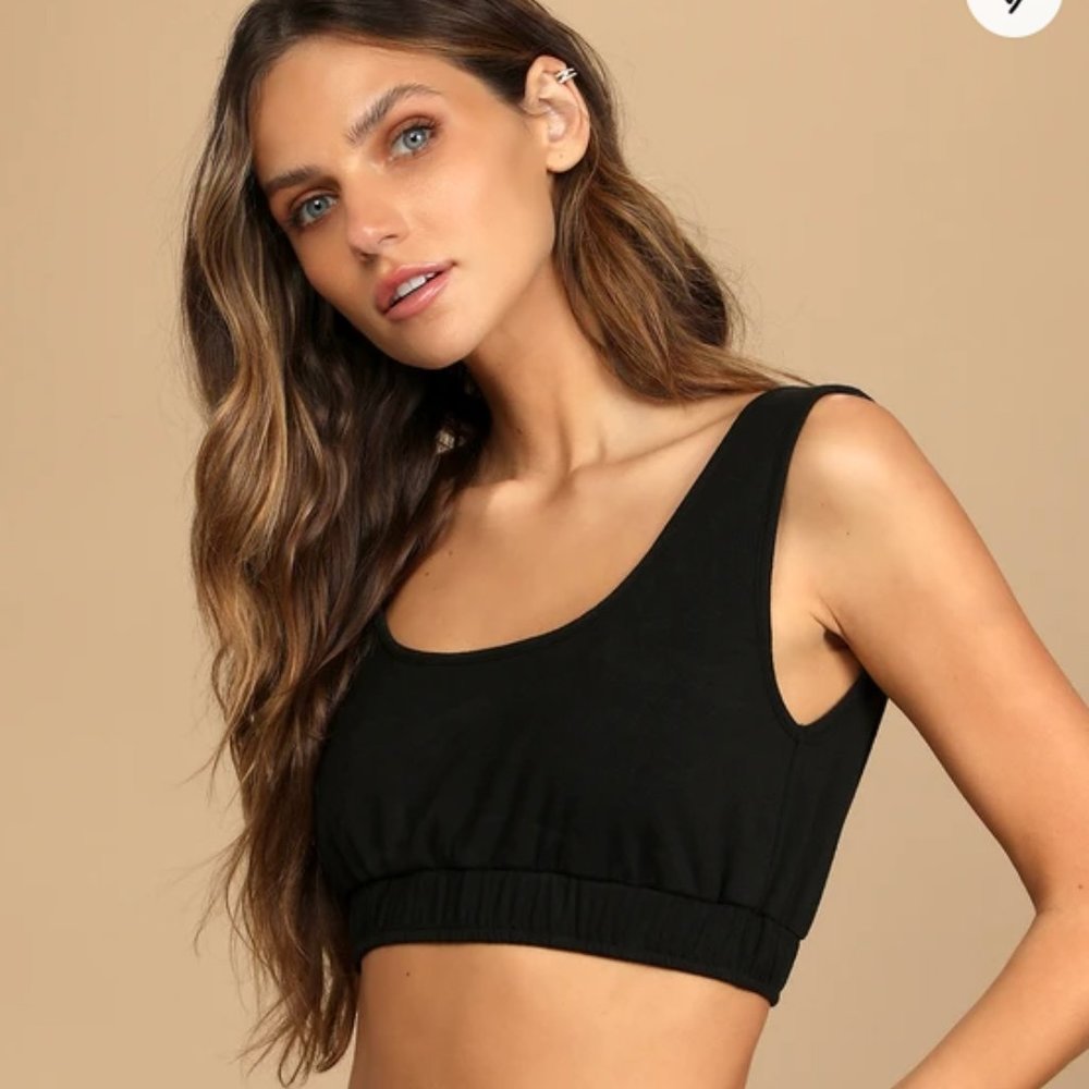 Ready for Relaxation Black Cropped Bra Top (Black)